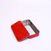 Caja de Hojalata Personalizada Empaque Metálico Rectangular Caja Pequeña de Hierro Tapa Abatible Empujar-Tirar Caja de Hierro Estampada Mate Caja Vacía