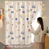 Cortinas de Velcro para Janelas de Canto de Quarto, Instalação sem Furos, Blackout Autoadesivo, Dropshipping Transfronteiriço, Cortinas com Estampa de Desenho