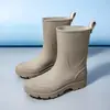 Botas de lluvia para hombre hasta la pantorrilla, zapatos impermeables antideslizantes, botas de lluvia para lavar el coche, pesca, trabajo de reparto, zapatos de goma para vadear en agua de mar, botas de lluvia para repartidores
