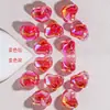 Corazón de Azúcar Bicolor 2.5 Agujero Recto Corazón de Melocotón Facetado Cuentas para Cadena de Teléfono Móvil Llavero Accesorios DIY