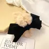 Outono e Inverno Novo Presilha de Garra de Pelúcia com Laço Grande Presilha de Cabelo Feminina Acessórios de Cabelo Vermelho da Internet