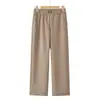 Pantalones rectos de lana de nuevo estilo para madres, cintura elástica de moda, pantalones de color liso versátiles de alta gama para adelgazar para mujeres de mediana edad