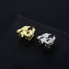 Adorno Dental con Cabeza de Animal 3D de Industria Pesada Amazon, Decoración Dental Vintage Chapada en Oro Unisex para Raperos de Estilo Callejero en Europa y América
