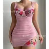 Lingerie Erótica Europeia e Americana Transfronteiriça, Camisola Sedutora Bordada de Renda Transparente, Roupa de Dormir Sexy, Vestido Bodycon, Vestido Transparente Feminino