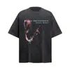 6126 American Street 2025 Diseño Abstracto Retro Antiguo Camiseta de Manga Corta Neutra Suelta de Alta Gama para Hombre
