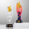 Trofeo de Micrófono Dorado Premio Personalizado de Cristal para Concurso de Oratoria, Presentador de Música, Cantante, Concurso de Baile