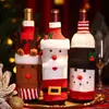 Funda tejida para botella de vino de Navidad decoración reno rojo champán vino tinto cubierta protectora creativa decoración de escena de fiesta arreglo