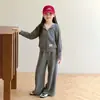 Conjunto de Sudadera de Color Sólido Estilo Coreano para Niñas Estilo Primavera/Otoño 2026 Nuevo Moda Infantil Elegante Conjunto de Dos Piezas para Niña Pequeña Tendencia