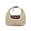 Bolsa de axila color block retrô na cor Maillard para mulheres, nova coleção outono 2026, bolsa tote simples de nylon, bolsa de ombro leve, bolsa transversal