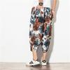 Calças Masculinas de Verão de Perna Larga Calças Tailandesas Masculinas Largas Bloomer Modernas Plus Size Cropped Drop Calças Masculinas Florais