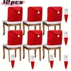 Em estoque, vendendo muito, capas de cadeira de Natal em TNT vermelho, decorações de mesa de Natal, chapéus de Natal, toalhas de mesa e capas de cadeira