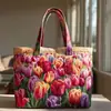 2026 Nova Bolsa Tote Acolchoada de Ombro Fashion com Estampa Digital Transfronteiriça