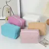 Bolsa de armazenamento de cosméticos de cor sólida para mulheres, bolsa de cosméticos de grande capacidade, bolsa de armazenamento para dormitório estudantil, bolsa de armazenamento para sabonete líquido de batom