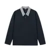 Comércio Exterior Transfronteiriço Fornece Camisetas Polo de Manga Longa de Alta Qualidade para Homens, Novas Camisetas com Gola Color Block Estilo Japonês de Outono Fábrica