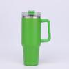 Exclusivo Transfronterizo para Vaso de Coche con Asa de 40 oz Aislamiento al Vacío con Pajita Gran Capacidad Vaso para Hielo Estampado de Leopardo Patrón de Leche