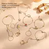 Pulseira de Aço Titânio Colorida Nova Estilo Verão Borboleta Coração Contas Redondas para Mulheres, Tendência e Simples, Corrente de Pulso Fashion e Versátil
