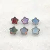 Arete de Titanio F136 con Estrella Iridiscente de Cinco Puntas, Stud para Hélice Auricular de Vidrio, 23 Joyas de Piercing de Aleación de Titanio con Stud para Labio de Superficie Brillante en Forma de Luna