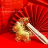 Nuevo Producto para el Año del Caballo: Colgante Llavero de Oro Puro 999 con el Símbolo de Riqueza Inmediata, Colgante para Bolso Caballo de Oro, Regalo Creativo