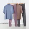 Conjunto de Traje Casual de Modal para Mujer, Conjunto de Dos Piezas Delgado Holgado de Talla Grande para Verano que se Puede Usar Afuera