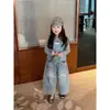 Conjunto de Três Peças Estilo Coreano para Meninas: Colete, Blusa de Manga Longa e Calça de Pernas Largas, Novidades para Primavera e Outono de 2026