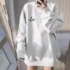 6535 Algodón 2025 Otoño Nuevo Estilo Coreano Suéter Holgado de Manga Larga Sudadera para Estudiantes Femeninas Top Delgado Chaqueta para Mujeres