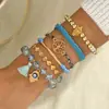 Conjunto de Pulseiras Boêmio Europeu e Americano Latino-Americano Retro Mão de Fátima Árvore da Vida Cristal Imitação Ccb