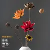 Ramos de flores secas, adornos decorativos de flores reales, flores de loto secas, capullos de loto, raíces de loto naturales, arreglos florales inspirados en Zen, decoraciones para sala de estar chinas.