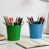 Cubo Pequeño de Hierro de Color Caramelo, Portalápices de Hierro Forjado, Maceta de Hierro para Suculentas, Cubo Portátil para Niños, Cubo Pequeño de Hierro Mini