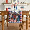 Bandeira de Mesa do Dia da Independência Americana Decoração de Cozinha Toalha de Mesa Americana Linho Estampado Utensílios de Mesa Lugar Americano Toalha de Mesa para Gabinete de TV