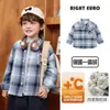 Camisa de Manga Larga con Forro Polar Estilo Academia Europea para Niños Invierno 2026 Nueva Ropa Infantil Camisa de Moda Otoño e Invierno para Niños