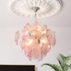 Lámpara de araña retro de Murano para sala de estar, lujo ligero para restaurante, habitación cálida y romántica, dormitorio principal, lámparas de cristal rosa