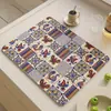 Alfombrilla Drenante de Barro Diatomeas Estilo Bohemio Alfombrilla para Encimera de Cocina Mesa Alfombrilla Resistente a Manchas Aislamiento Térmico Alfombrilla de Secado Antideslizante