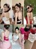 Hot Girl Sexy Pequeno Colete Sem Encosto Design Sense Beautiful Back Small Sling Verão Outer Wear Vermelho Interior Sem Mangas Top para Mulheres