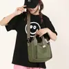 Bolsa de Mano de Tela para Compras de Comercio Exterior Estilo Japonés para Mujer, Bolso Nuevo de Color Sólido para Hombro Cruzado, Bolso para Mamá