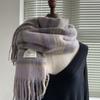 Chal Monocromático de Invierno de Felpa Liso Estilo Perezoso Color Sólido Mohair Grande de Lana Cálida Bufanda Estilo Estudiante Transfronterizo