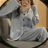 Nueva colección primavera y otoño 2027: conjunto de pijama de manga larga para mujer, moderno y elegante, ropa de estar cómoda y holgada