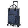 Carrito de compras de gran capacidad con ruedas giratorias silenciosas plegables, impermeable y resistente al desgaste, carrito de compras portátil para supermercado, personalizable