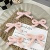 Presilha de Cabelo com Laço Rosa Estilo Ballet Francês Presilha de Cabelo Doce Feminina com Laço Acessório de Cabelo para Fotos Atmosféricas