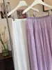 ¡Favorito Transfronterizo! Falda Larga Elegante de Hilo Sedoso Brillante con Patchwork y Caída Suave de Seda de Aliexpress y Shopee