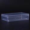 Caja rectangular de plástico duro transparente para galletas, chocolate, turrón y cacahuetes crujientes.