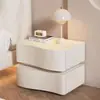 Mesita de Noche de Madera Maciza Estilo Crema Gama Alta 2024 Nuevo Influencer de Internet Creativa para Dormitorio Hogar Simple Moderna Mesita de Noche