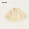 Ropa de Primavera y Otoño Bangxuan para Niños Estampado Floral Nuevas Llegadas Ropa Infantil Cuello Solapa Camisa de Manga Larga para Niños Pequeños Rayado Holgado Top para Niña
