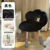 Taburete de tocador estilo crema, Silla de maquillaje giratoria, Silla de dormitorio de alta gama de lana de cordero para niñas, Silla de espino confitado, Silla de manicura