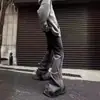 Jeans Retro Estilo Americano Micro-acampanados para Hombre Verano Tendencia Calle Alta Sueltos Casuales Pantalones de Piso Degradados