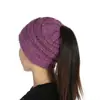 Gorras de coleta de hilo de color de punto para damas europeas y americanas, gorra de cúpula de parte superior vacía al por mayor, gorra de lana tejida, venta directa
