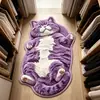 Alfombra de imitación cachemir estilo caricatura, antideslizante y resistente al desgaste, adecuada para salas de estar aptas para gatos, uso en el hogar, resistente a la suciedad, lavable, alfombra de cabecera para dormitorio