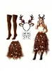 Disfraz de Reno Navideño Cosplay Halloween 2026 Disfraz de Cornamenta de Reno Disfraz de Reno Navideño para Adultos, Niños y Mujeres