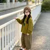 Conjunto de Moda Novo para Meninas para Primavera e Outono com Manga Longa, Novo Conjunto de Moletom com Calça Reta Versátil Casual