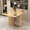 Mesa de Comedor Plegable para el Hogar Apartamento Pequeño Rectangular Extraíble con Ruedas Ultra-Delgada Multifuncional para Comedor Dormitorio
