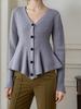 Cárdigan de Punto con Mangas Largas y Dobladillo de Hoja de Loto Cola de Pez para Mujer en Otoño e Invierno Nuevo Elegante Aspecto Adelgazante Cintura Cuello en V Suéter Transfronterizo